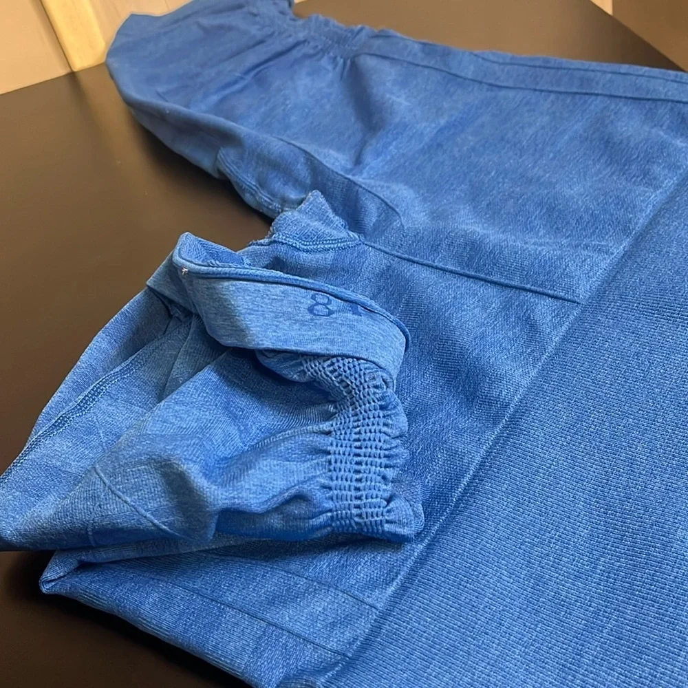 Lululemon Blue In The Flow Crop Leggings Women's Size 8‎